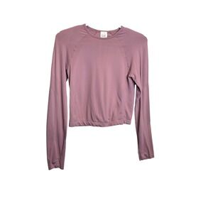 Athleta Girl Long Sleeve Top Girls XL/14 Mauve Seamless Thumbholes Activewear